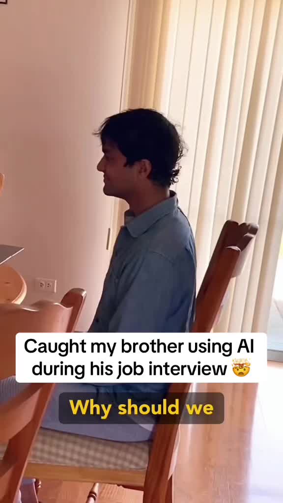 Caught my brother using AI during his job interview π€ Why should we