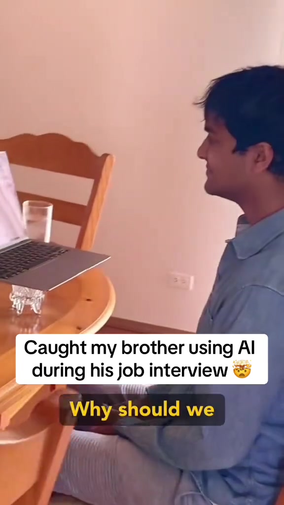 Caught my brother using AI during his job interview π³ Why should we
