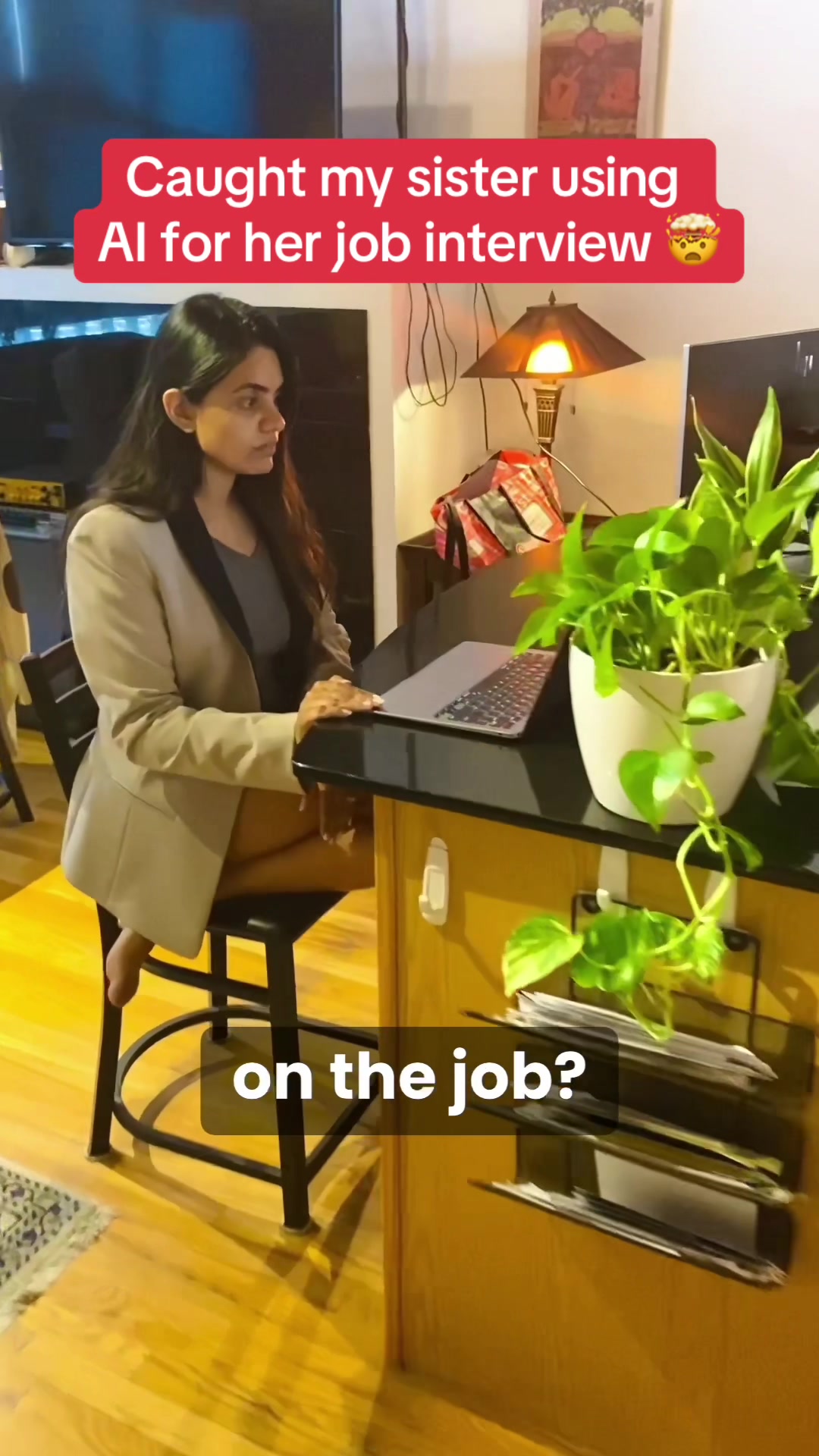 Caught my sister using AI for her job interview π€― on the job?