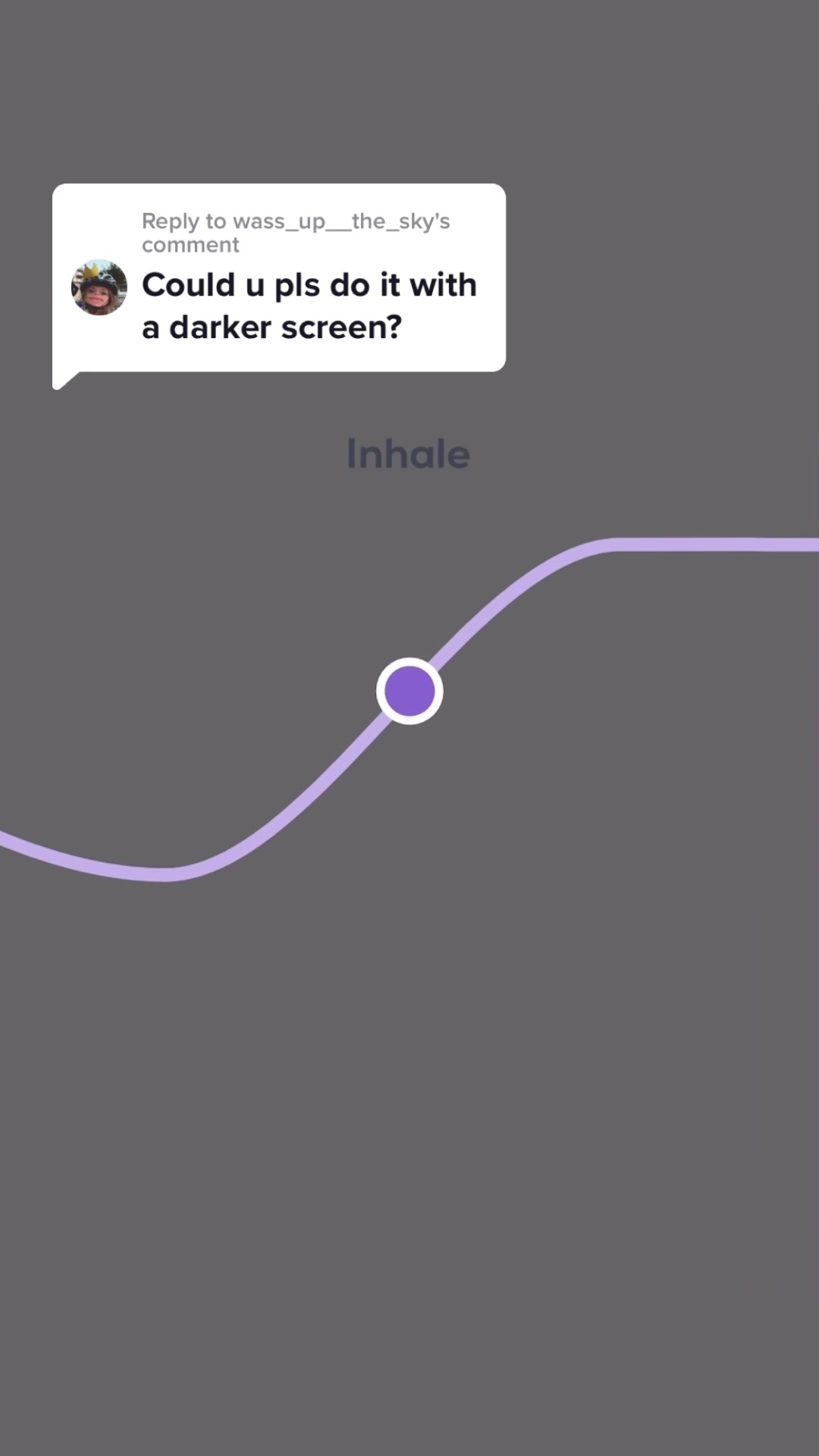 Could u pls do it with a darker screen? Inhale