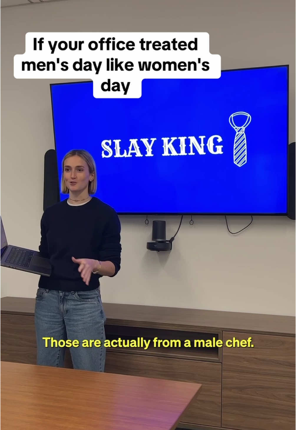 If your office treated men's day like women's day SLAY KING Those are actually from a male chef.