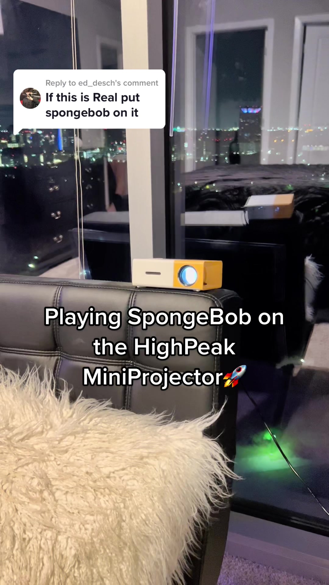 Playing SpongeBob on the HighPeak MiniProjector🚀