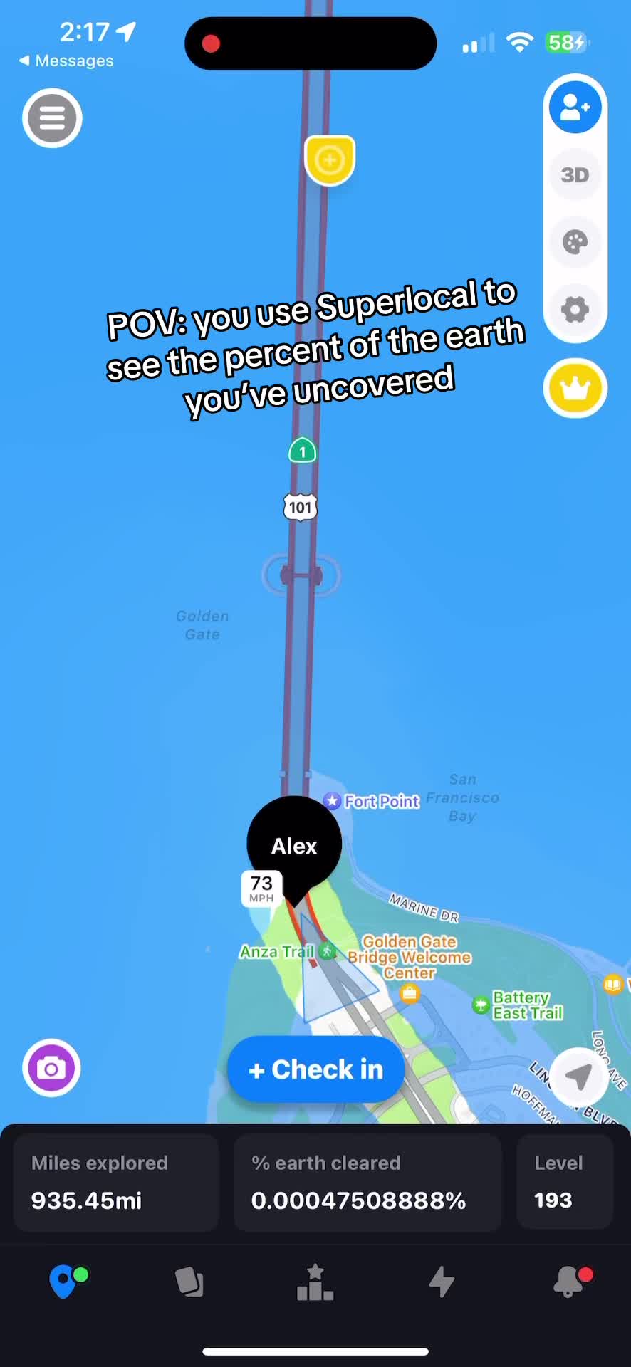 POV: you use Superlocal to see the percent of the earth you've uncovered