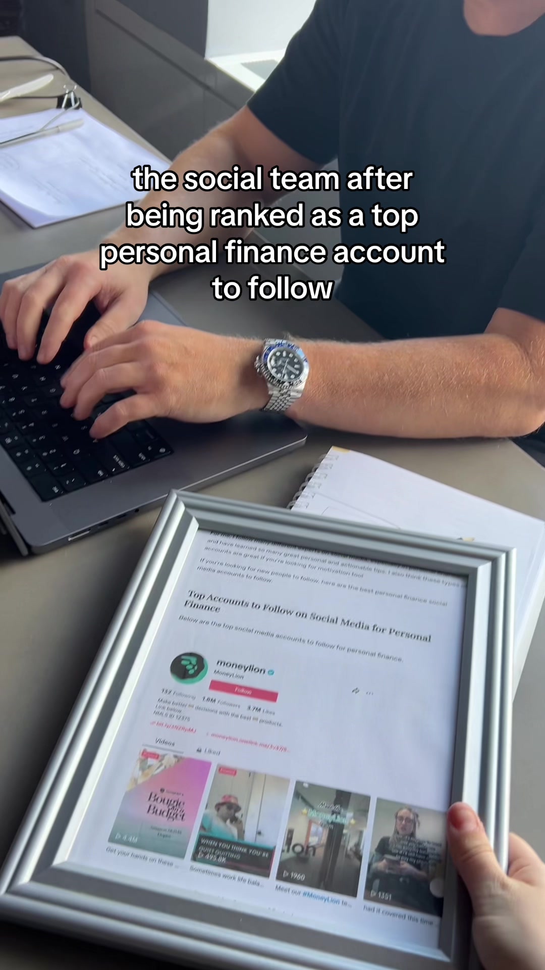the social team after being ranked as a top personal finance account to follow