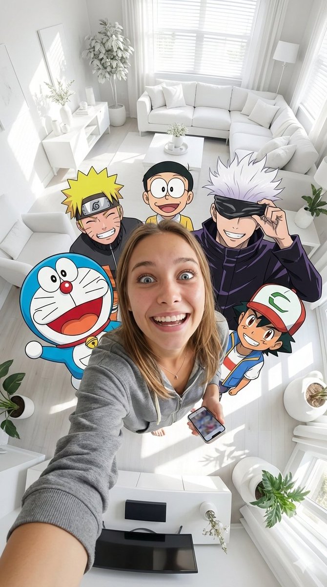 9/16 vertical format fisheye selfie of an ultra-realistic woman from a photo wit