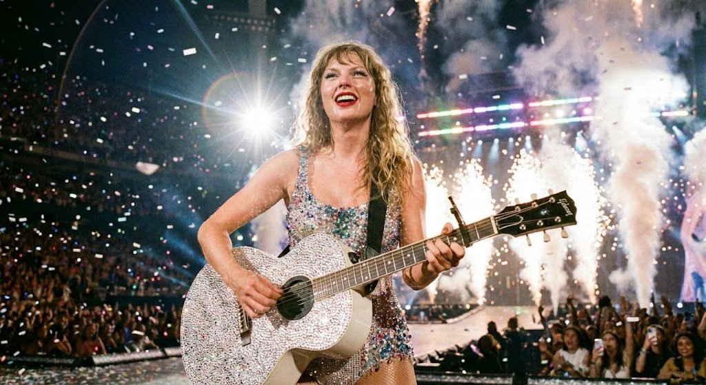A close-up, euphoric concert photograph taken from the front row captures a worl