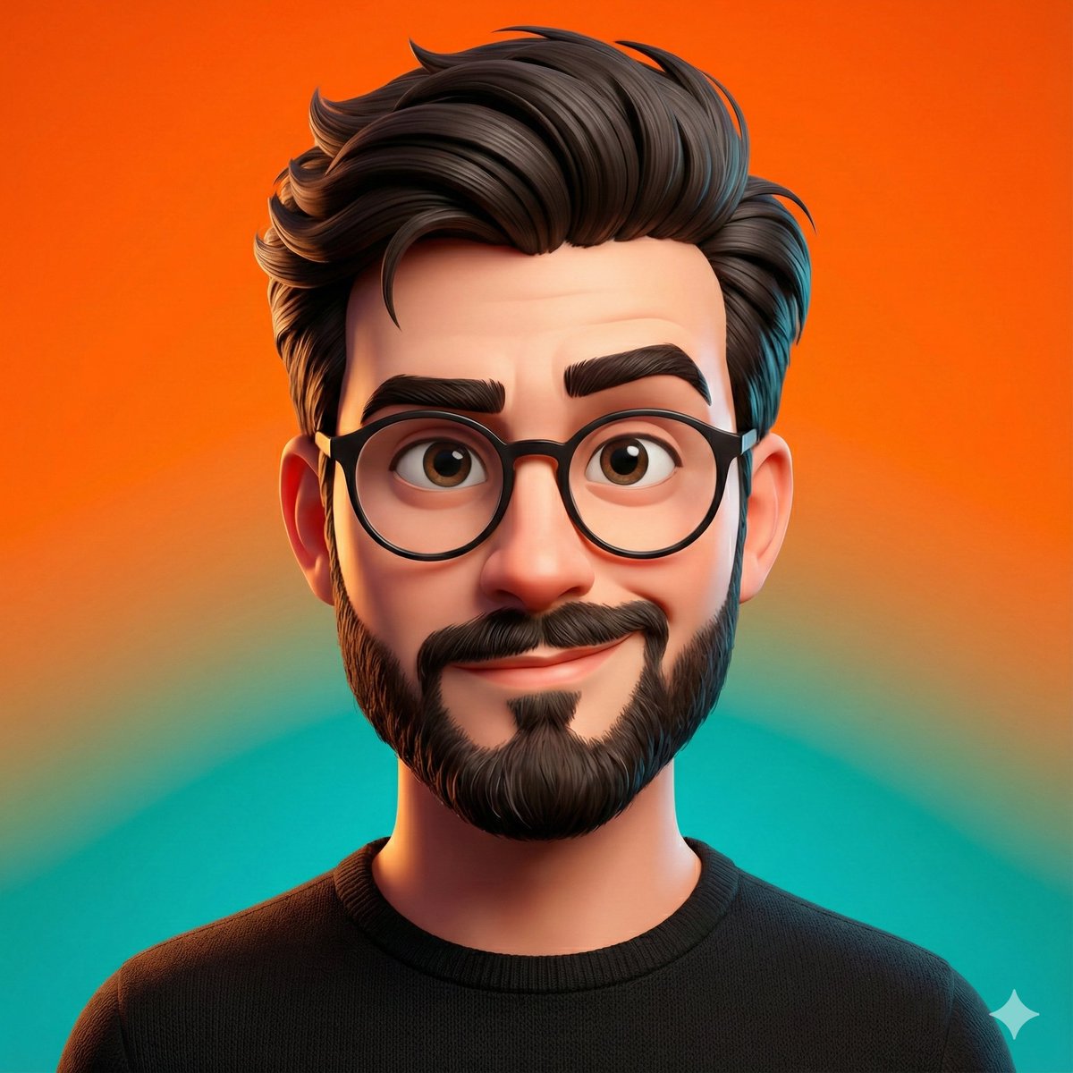 A highly stylized 3D caricature of the person in the uploaded image, with expres