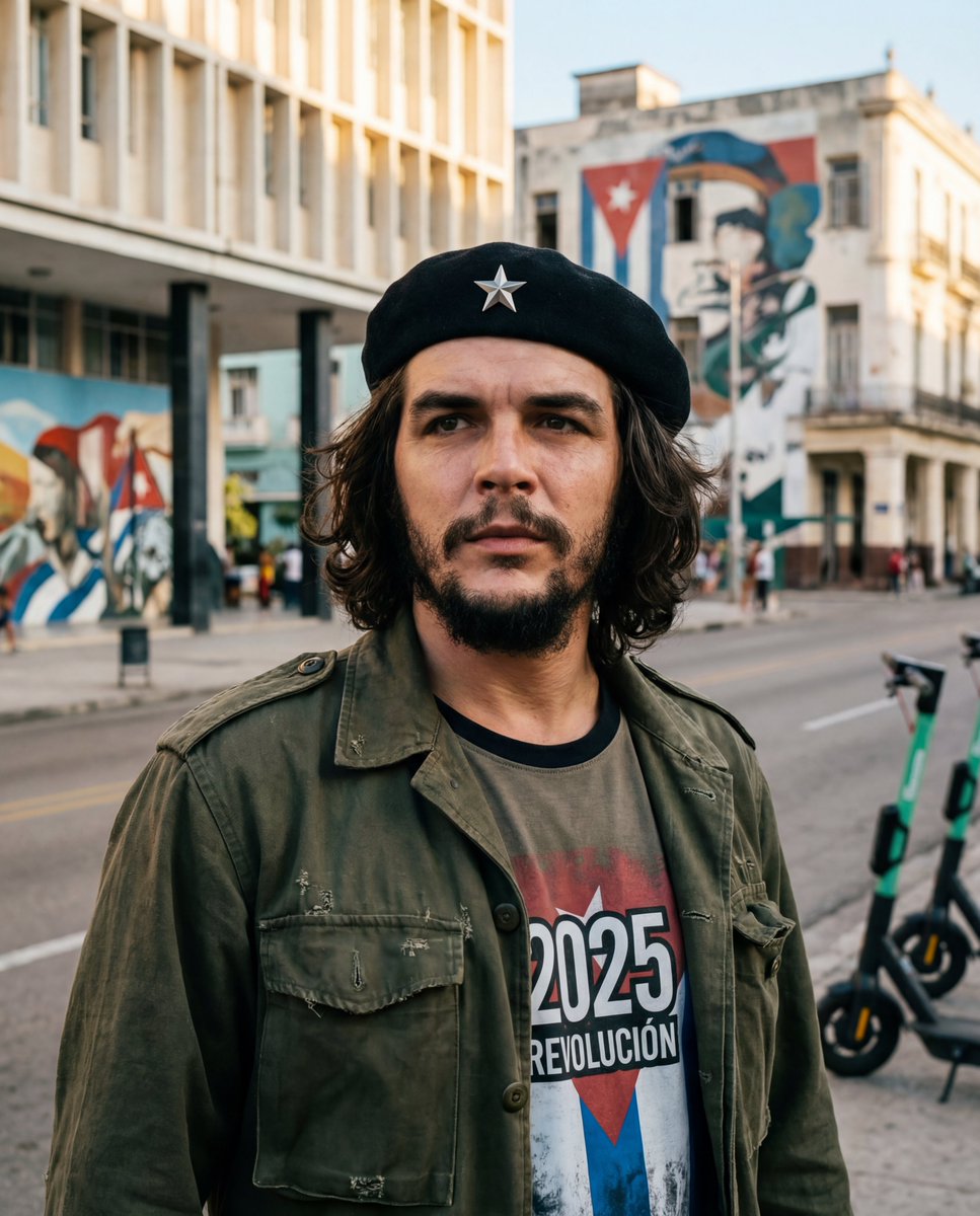 Che Guevara leading the revolution, even in 2025
