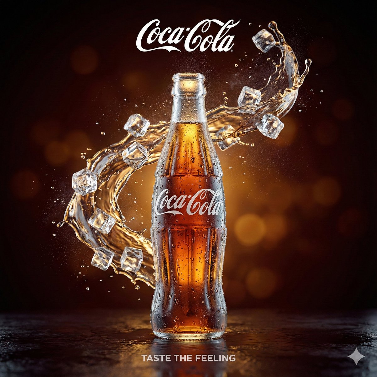 Coca-Cola Bottle Product Photography with Ice Splash