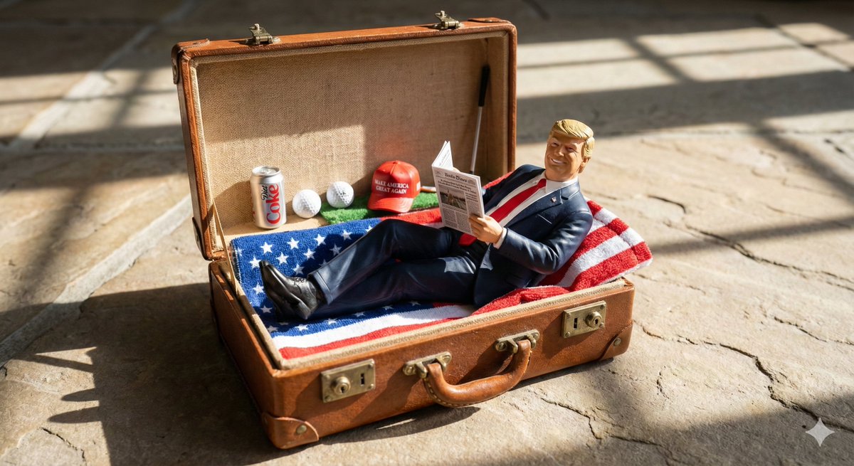Donald Trump Miniature in Suitcase - Political Novelty