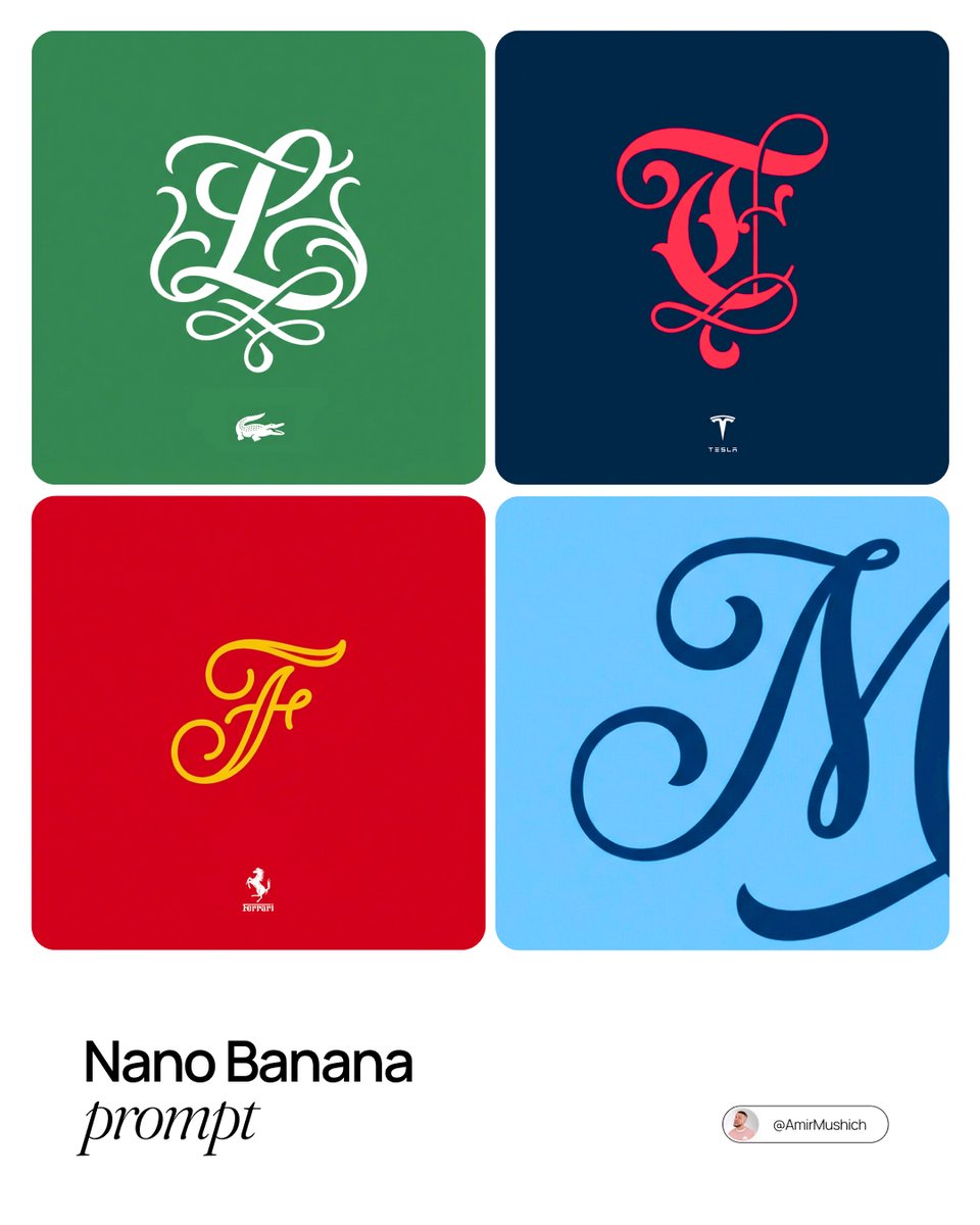 Elegant Script Logo Redesigns: Lacoste, Tesla, Ferrari