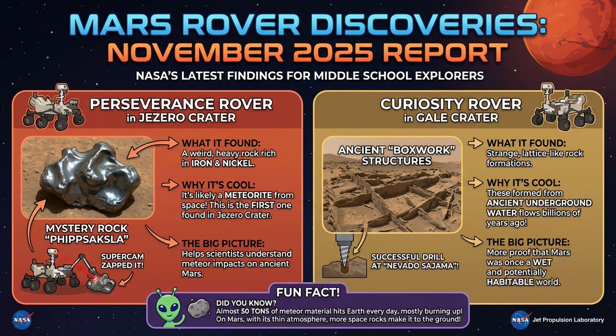 Find the latest NASA data on Mars rover discoveries this month and create an edu