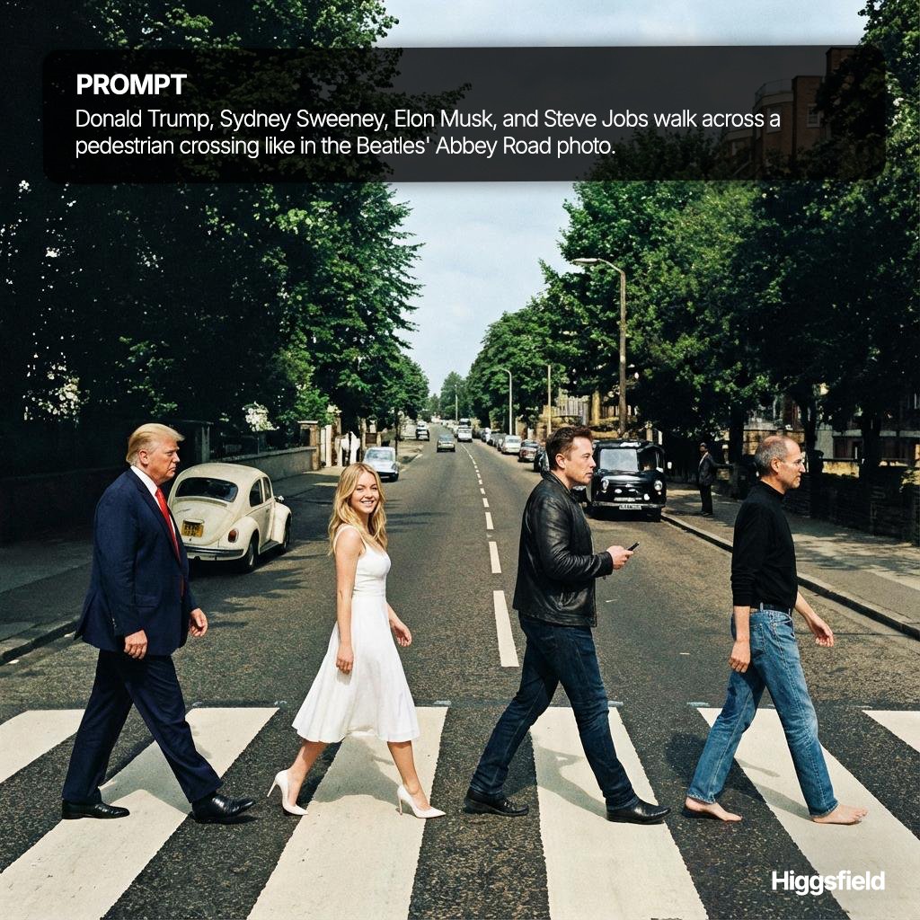 List of well-known figures walk across a pedestrian crossing
