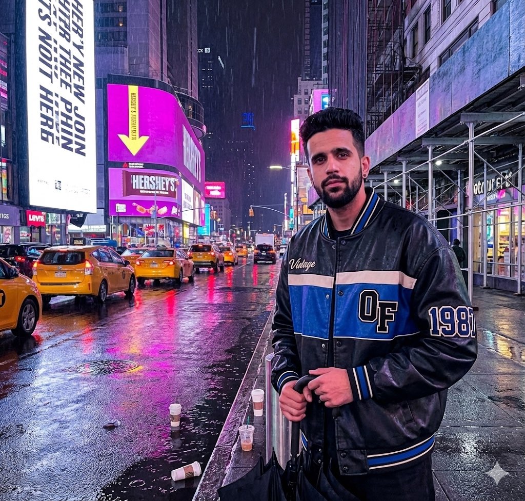 Scenelocationtimes Square, New York,Timerainy Night,Compositionleft_Sidetypeled Billboard,Stylevertical,Text_Colorwhite-On-Black,Typecurved Led Screen,De