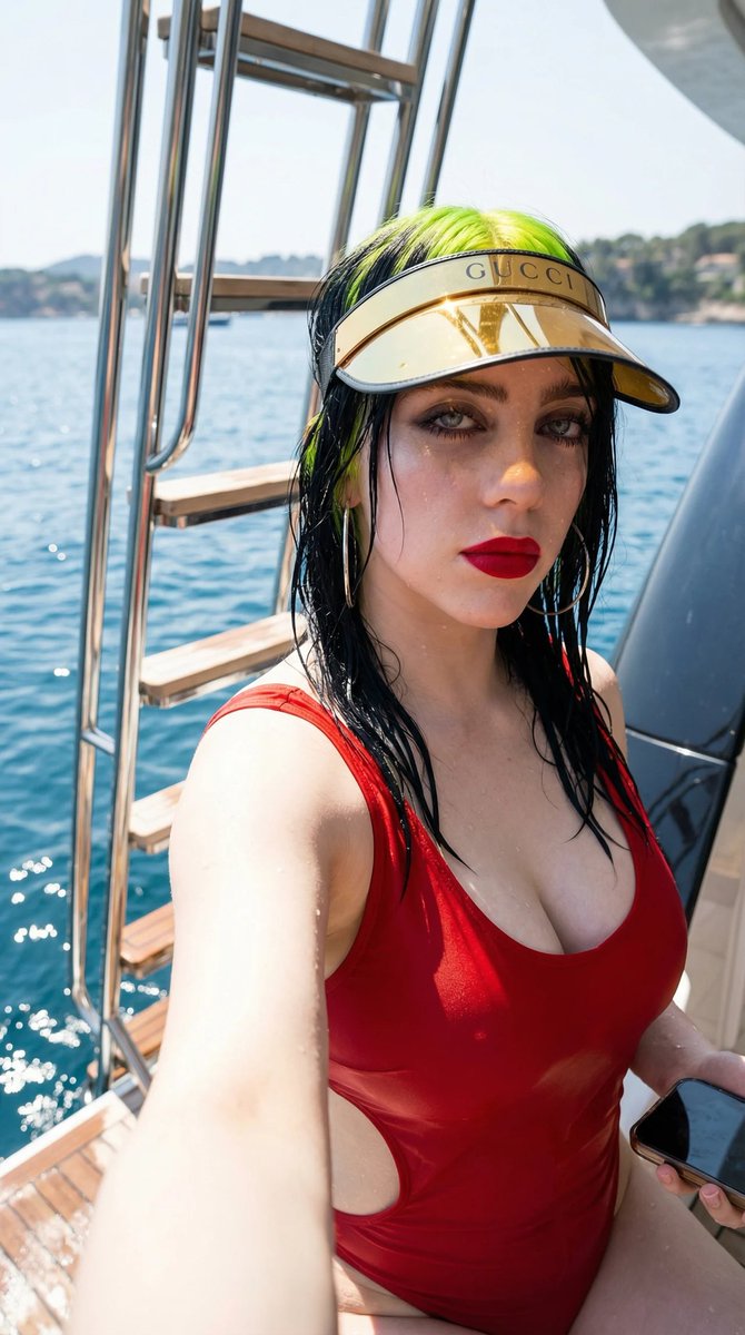 Social Media Post - Billie Eilish Luxury Yacht Selfie