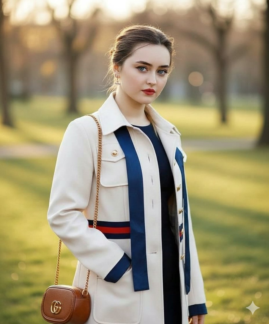Social Media Post - Vogue Style Luxury Trench Coat Fashion Portrait