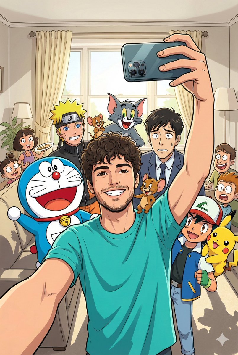 Uploaded Image with short curly hair, stubble, and a bright smile is taking a se