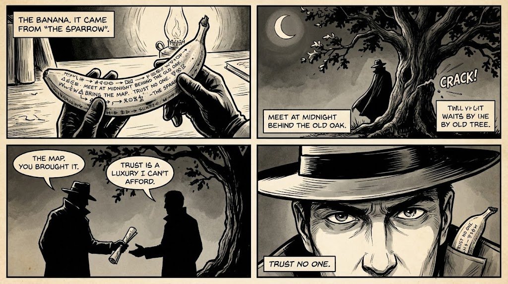 Visual in the style of a comic strip