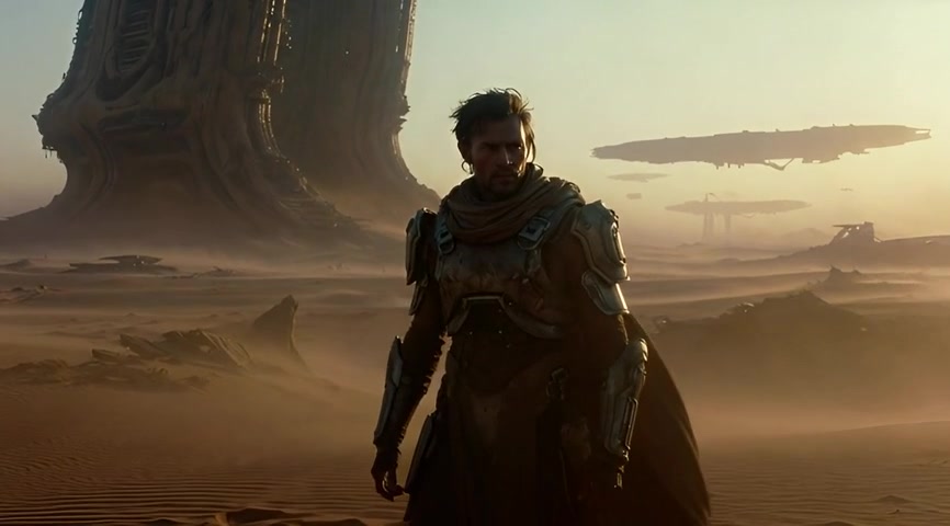 A Warrior's Stand in an Alien Desert