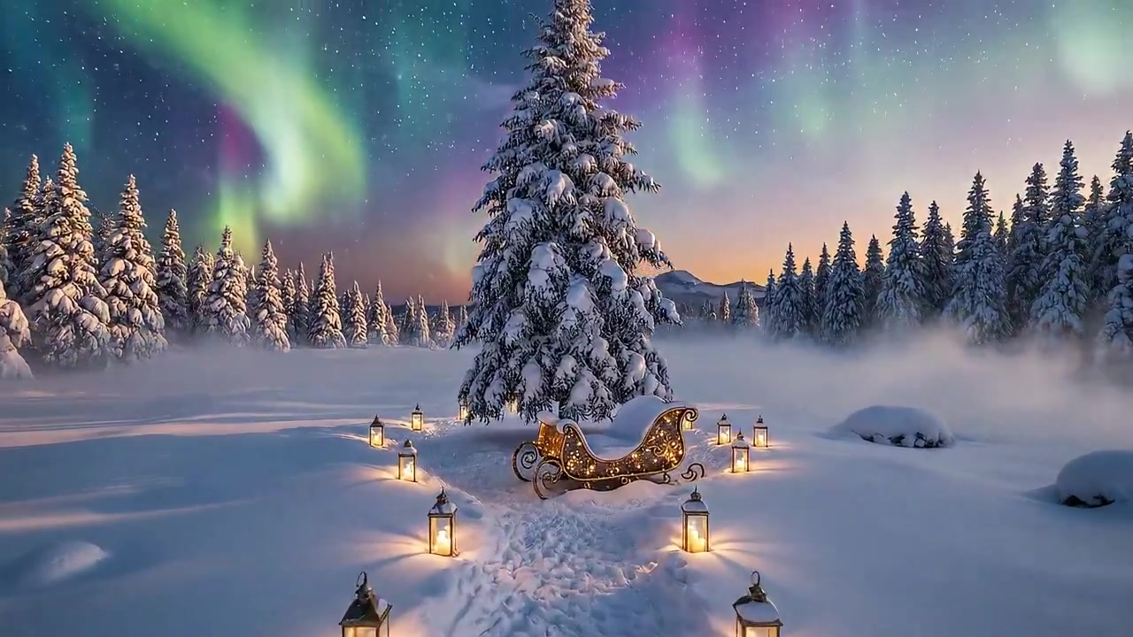 At Dusk, Magic Unfolds in a Snowy Wonderland