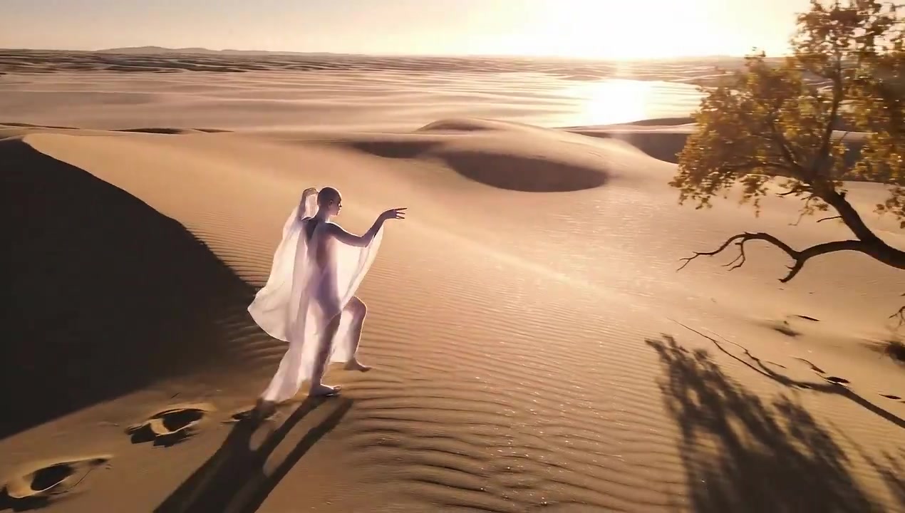 Ephemeral Shadows: A Dreamlike Desert Journey