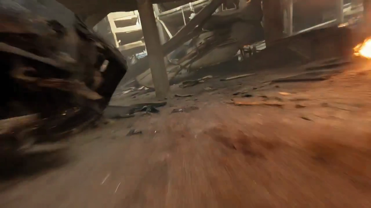 High-Speed FPV Chase Through Explosive Chaos
