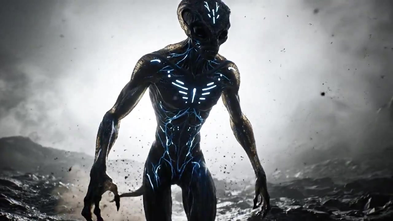 Hyper-Realistic Extraterrestrial Creature in an Alien Landscape