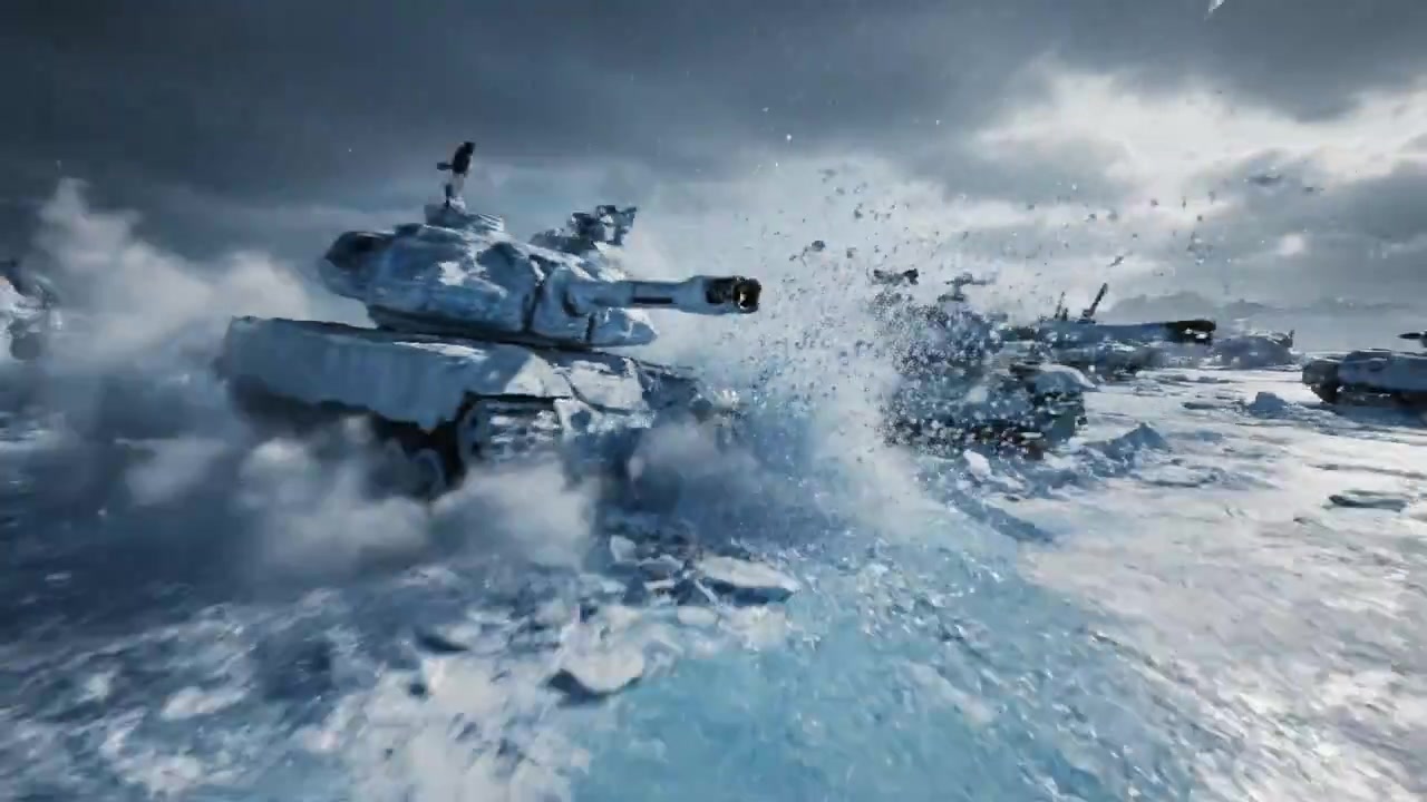 Hyperspeed FPV Shot: Frozen Battlefield