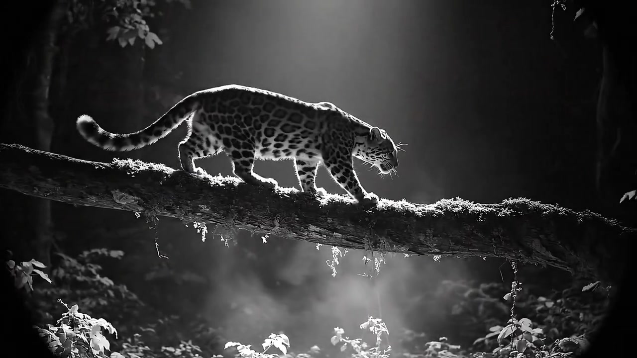 Moonlit Prowler: The Clouded Leopard's Silent Journey