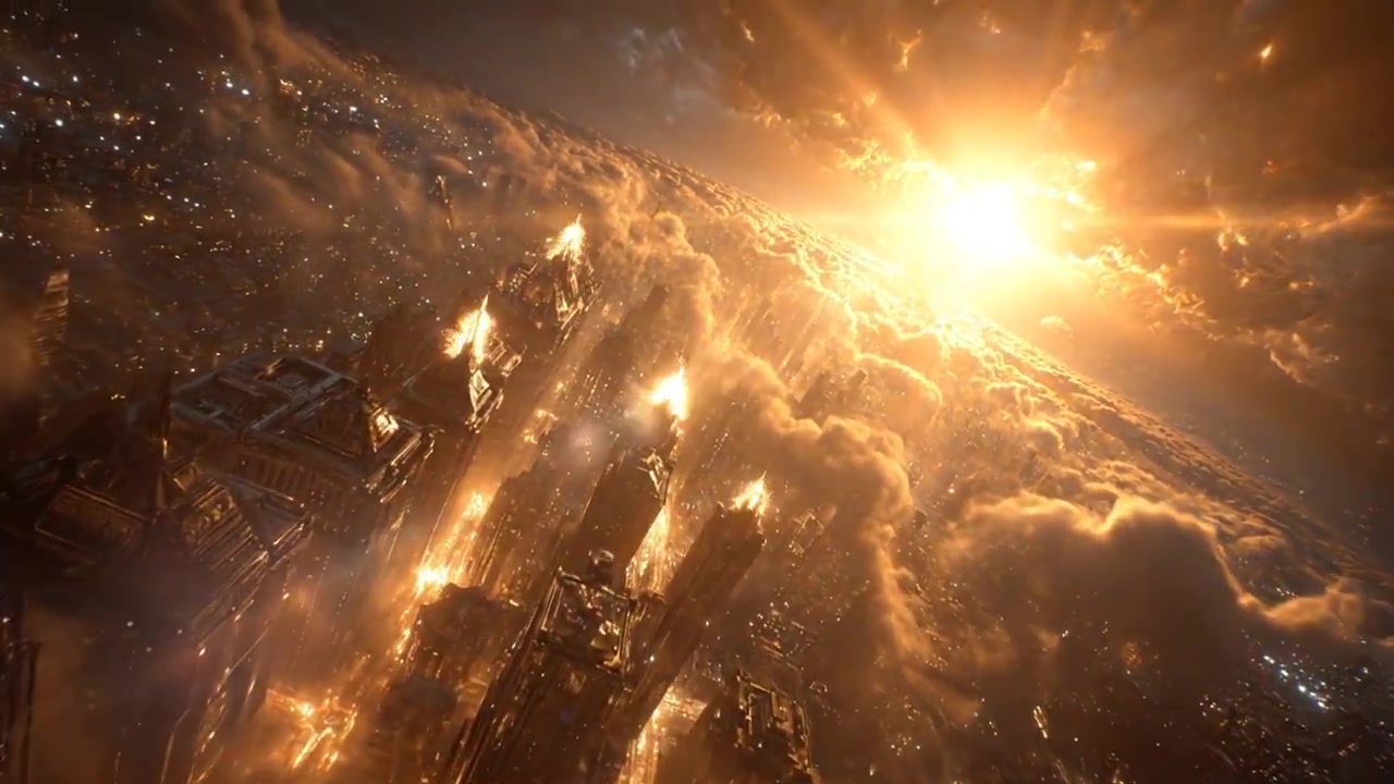 Nanite Storm: A City’s Shimmering Transformation