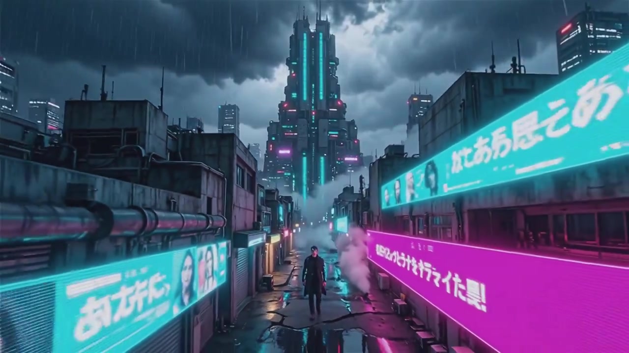 Neon Dreams: A Cyberpunk Nightwalk