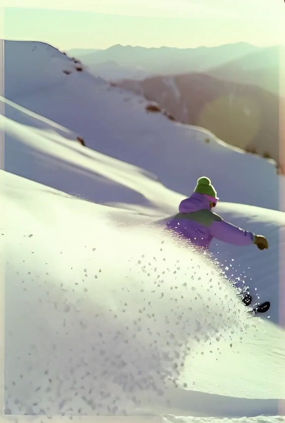 Soaring Through Snow: A Polaroid Perspective on Skiing